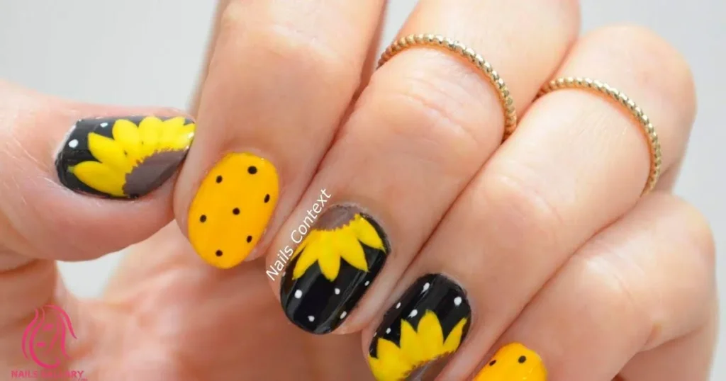 3D Sunflower Nail Art