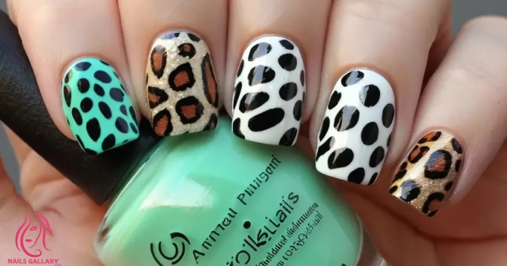 Animal Print Accent Nails