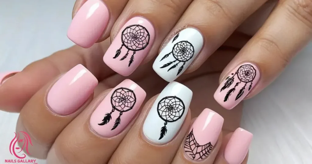 Baby Pink with Dreamcatcher Designs