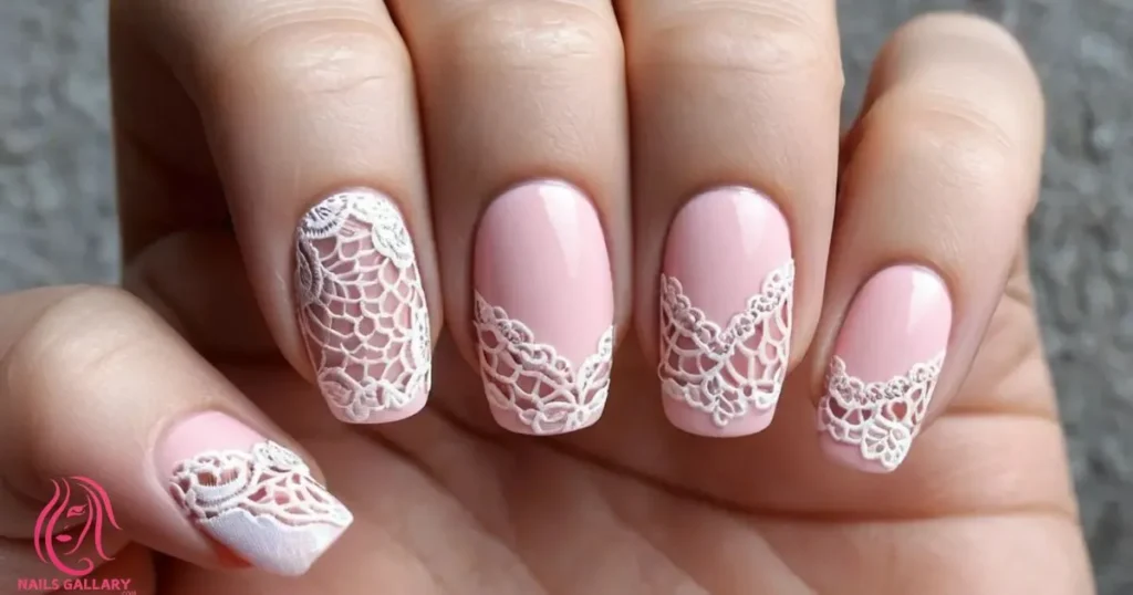 Baby Pink with Lace Patterns