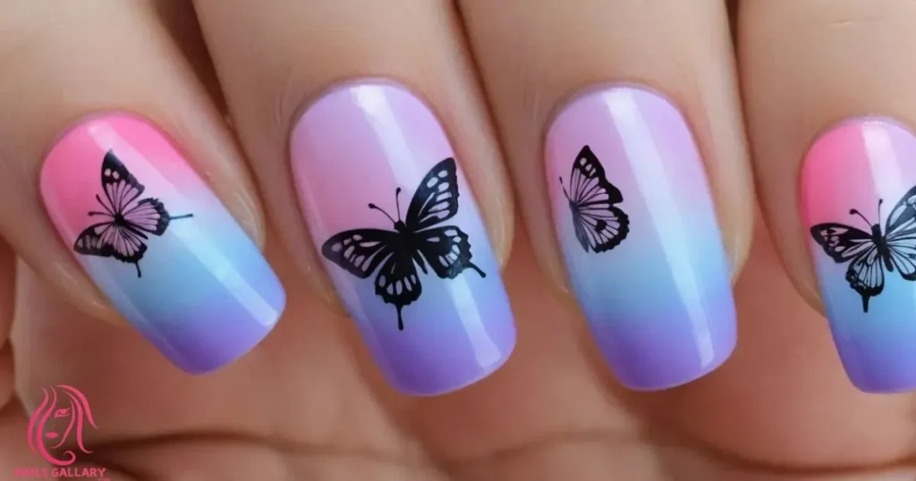 Butterfly Gradient Nails