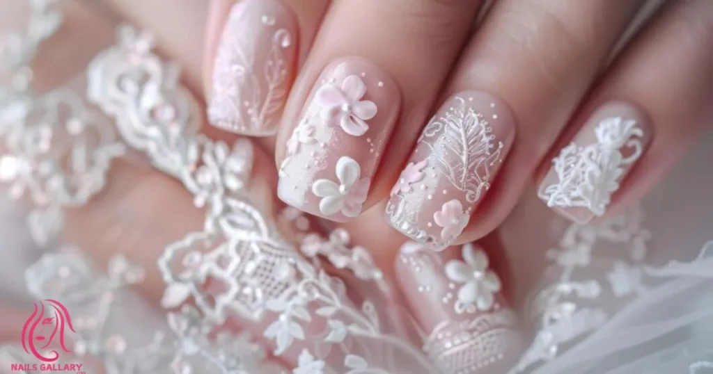 Classic White Lace Nails