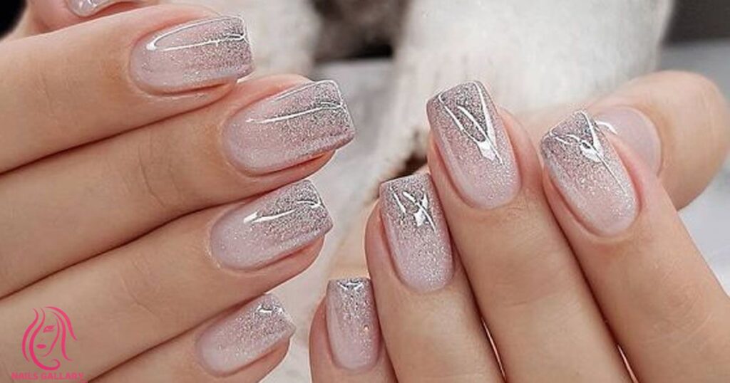 Elegant Silver Foil Nails