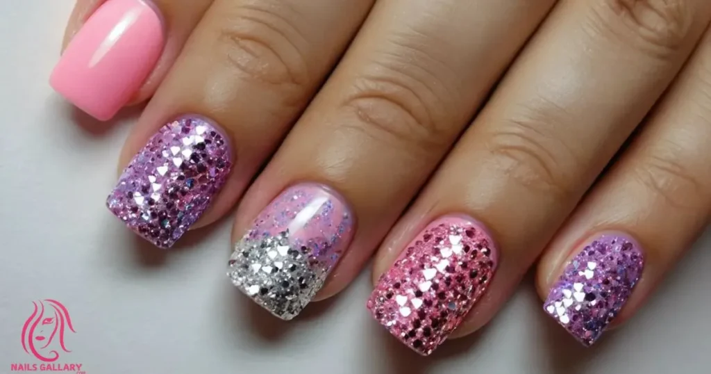 Glitter Heart Tips