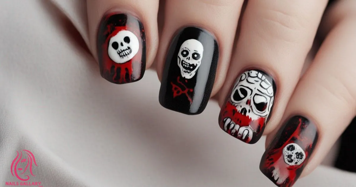 Horror Valentine Nail Art