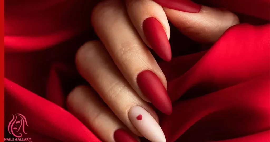 Matte Blood Red Nails