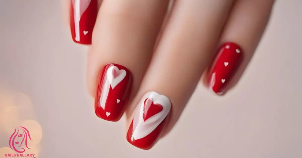 Red Heart Nail Art