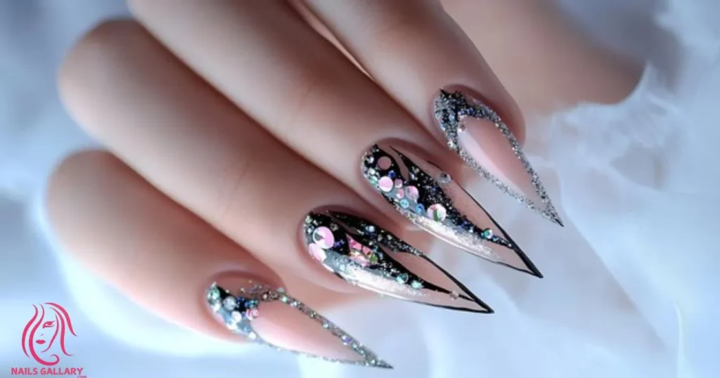  Rhinestone Nail Art with Foil