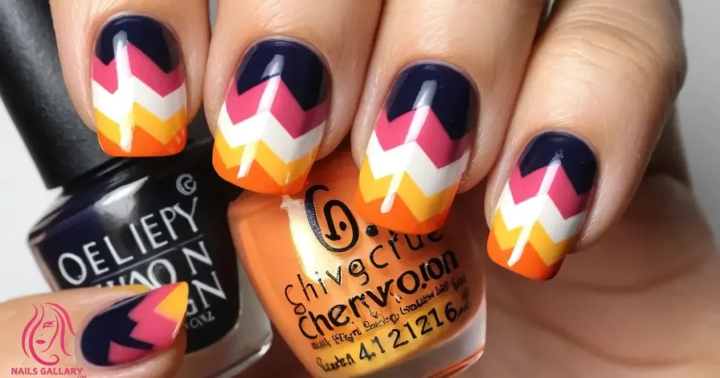 Sunset Chevron Nails