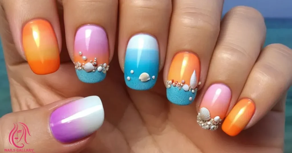 Sunset with Seashell Accents