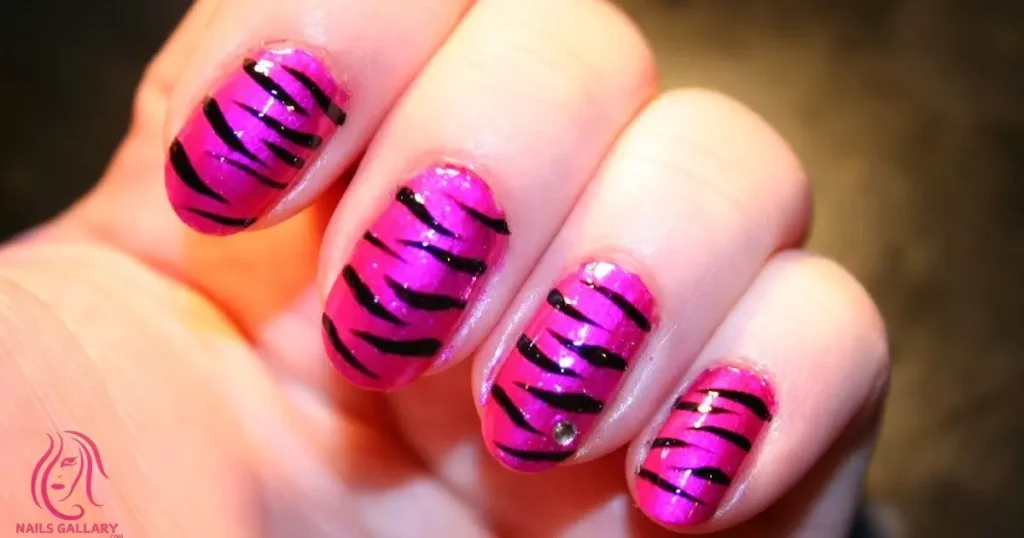 Zebra Print Accent Nails