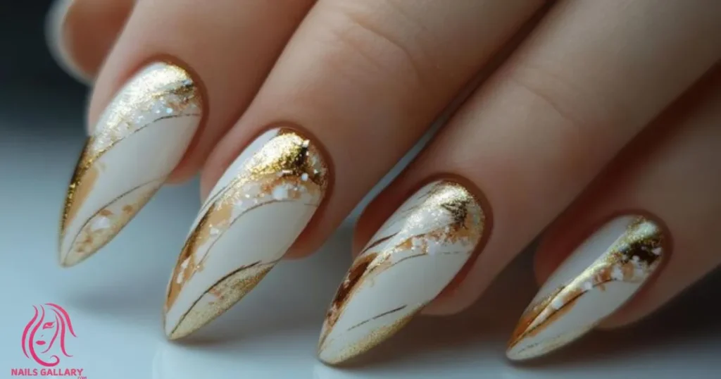 Gold Foil French Manicure