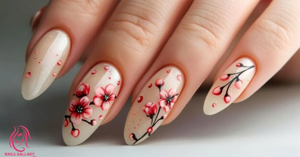 Easter Floral Holiday Nail Design