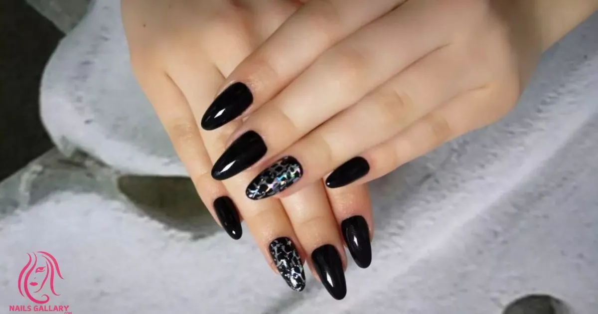 Black Wedding Nail Design