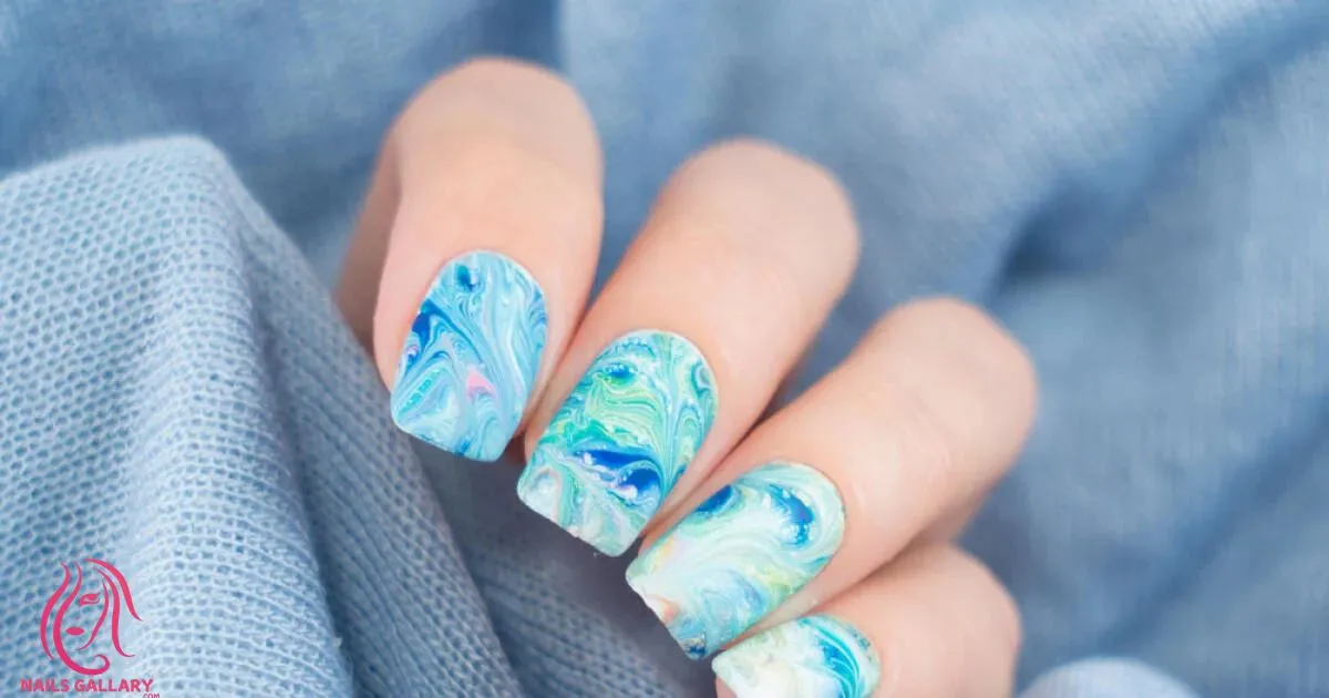 Blue Summer Seasonal Nail