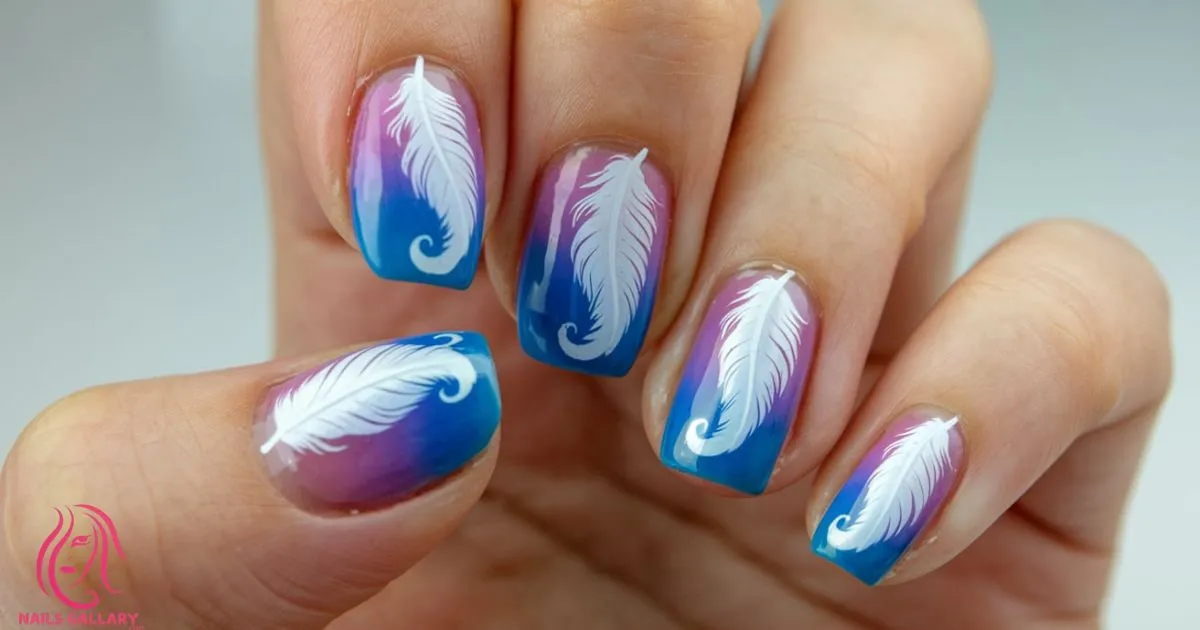 Feather-Themed Nail Designs