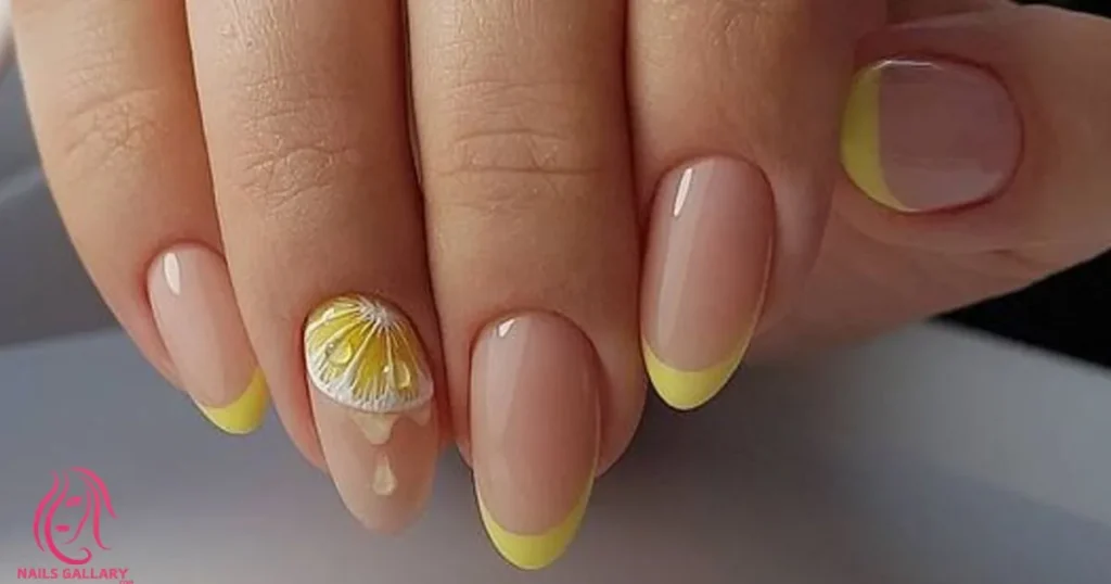 Floral Yellow Nails