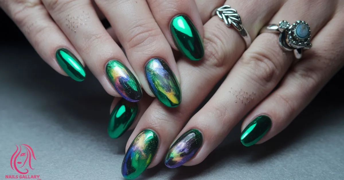 Green Chrome Nail