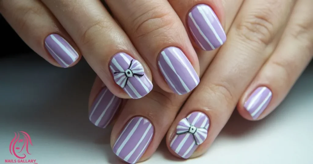 Lavender and White Stripes