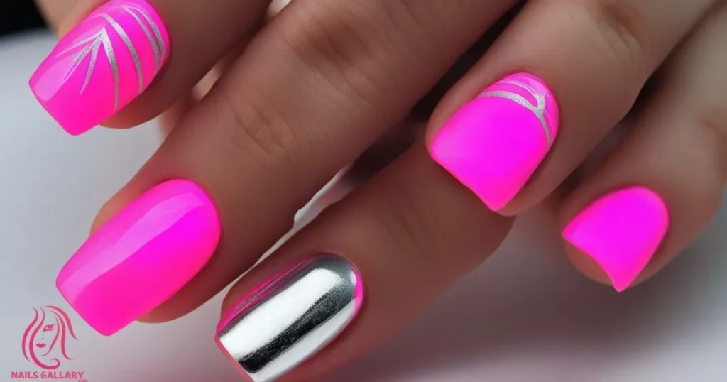  Neon Pink and Silver