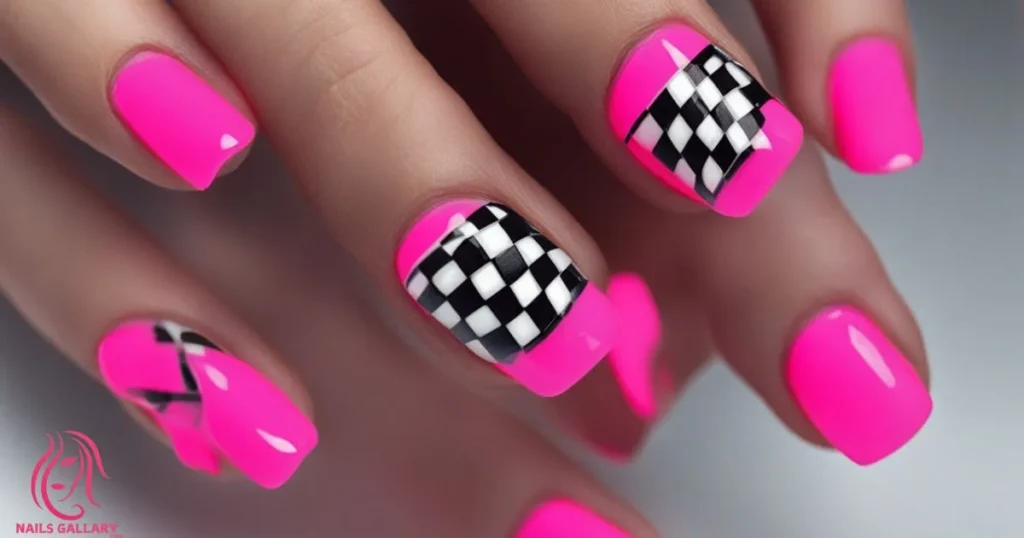 Neon Pink Checkerboard