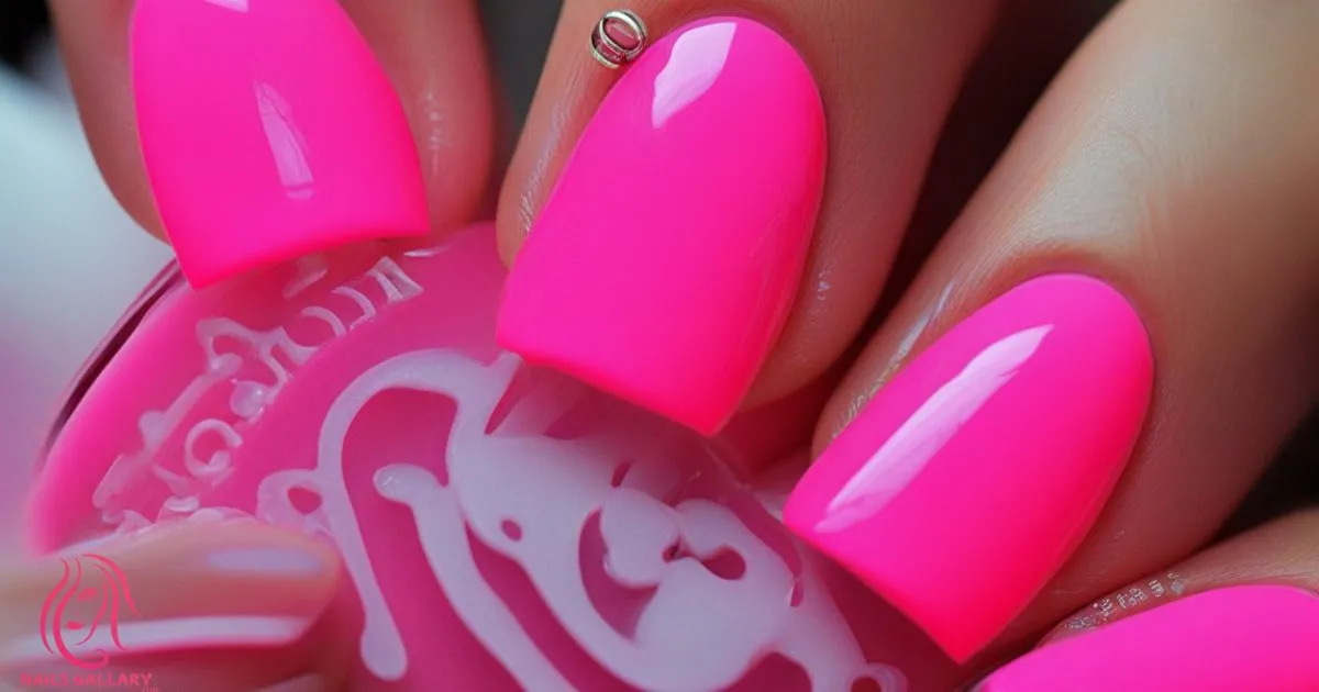 Neon Pink Nail Design