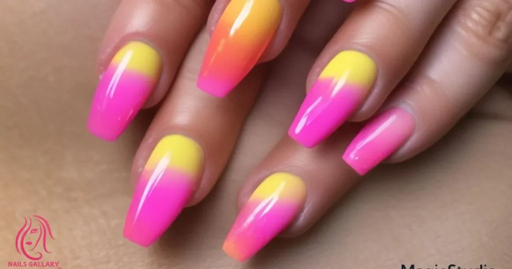 Neon Pink to Yellow Ombre