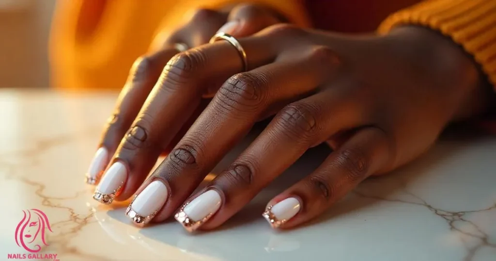 Pearly White and Rose Gold