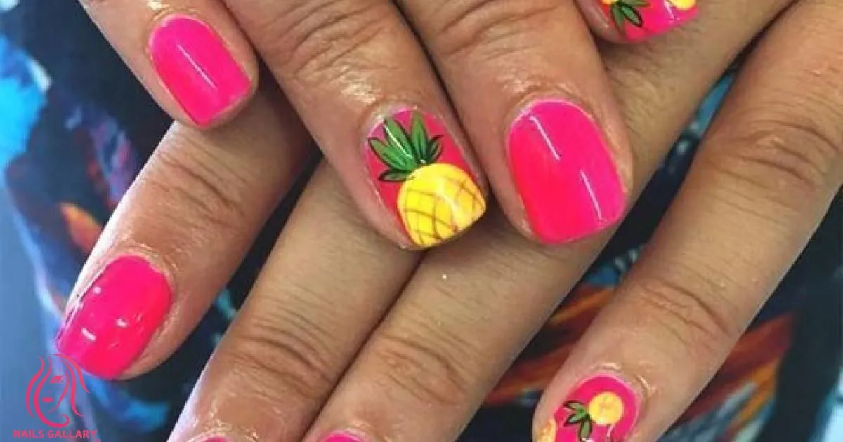 Pineapple Fruit Nail Art