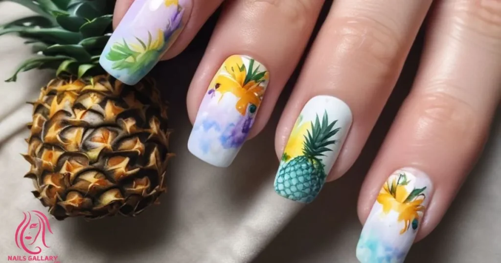 Pineapple with Watercolor Effect