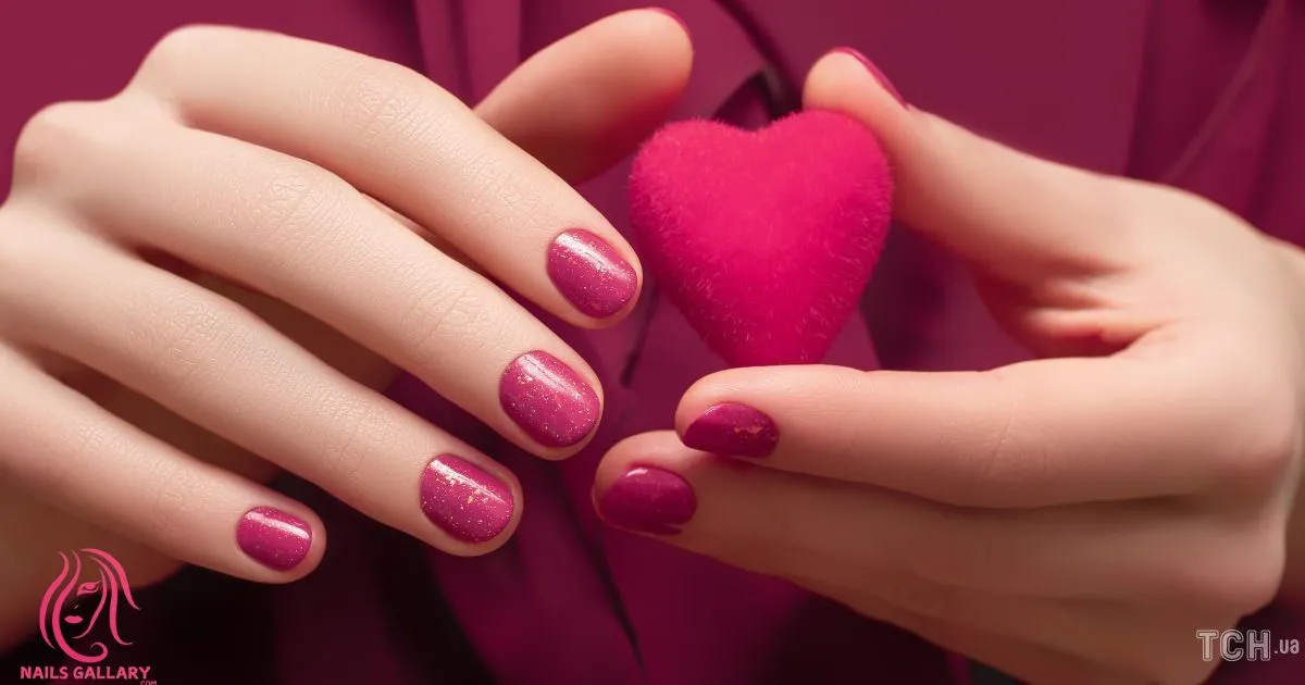 Pink Heart Nail Design