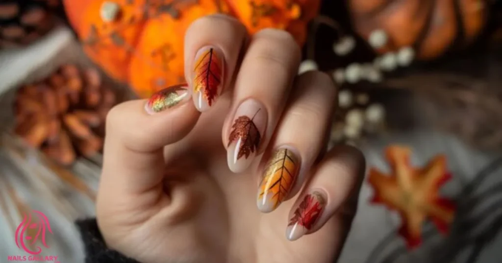  Rustic Autumn Leaf Nails