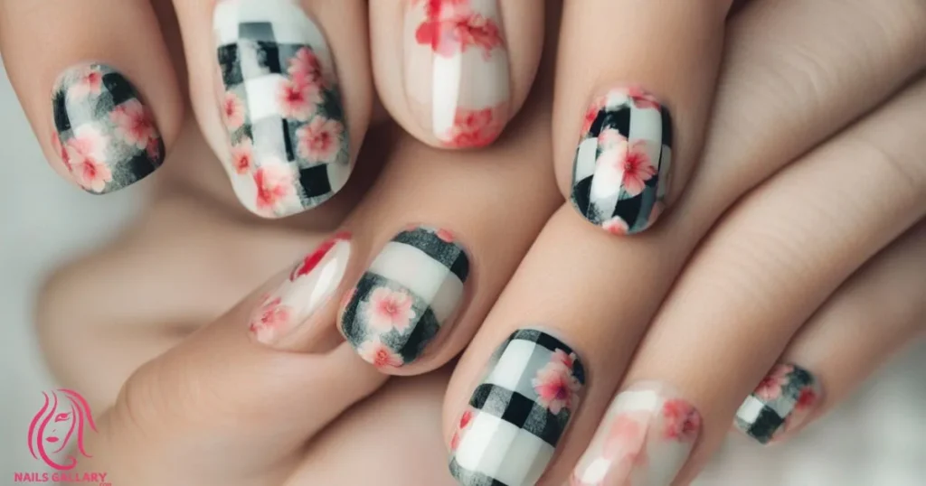 Vintage Floral Checkered