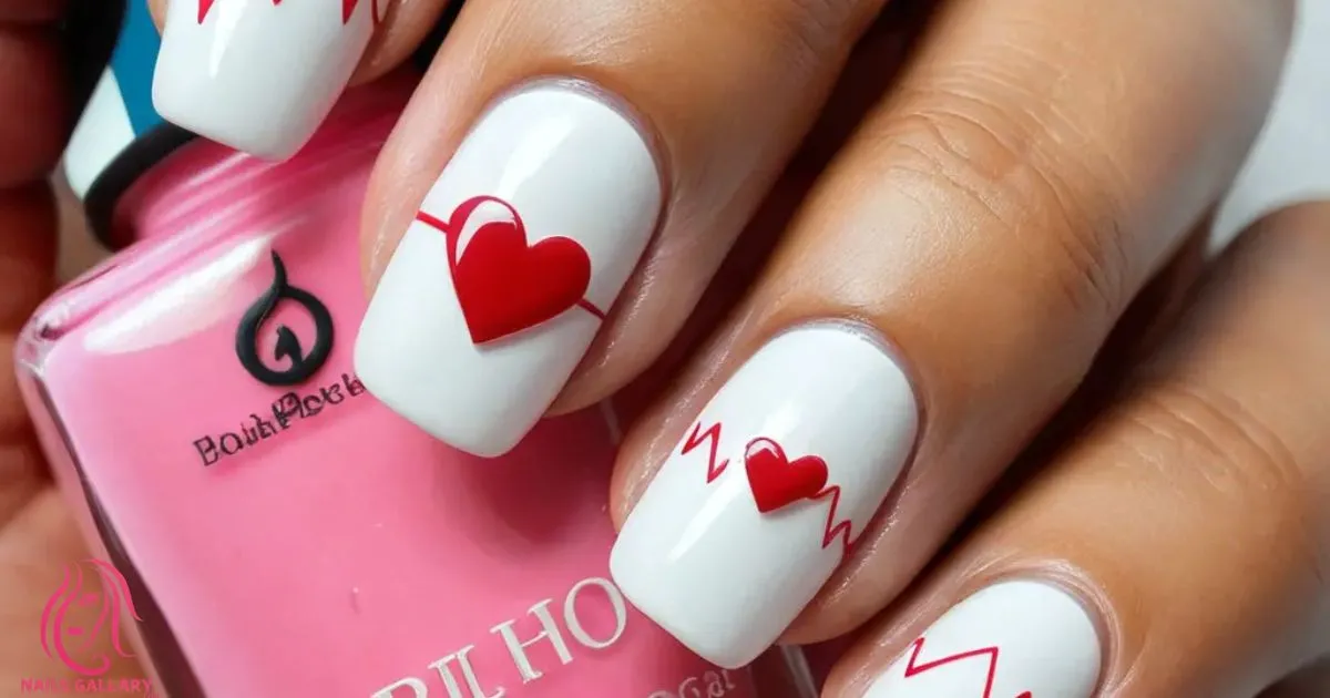 Heart Beat Nail Design